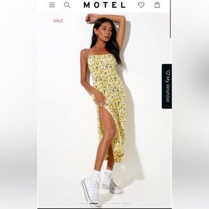 Yellow Floral motel midi dress
